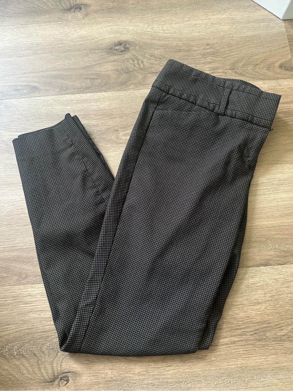 The Limited Brown Microcheck Cropped Ankle Pants